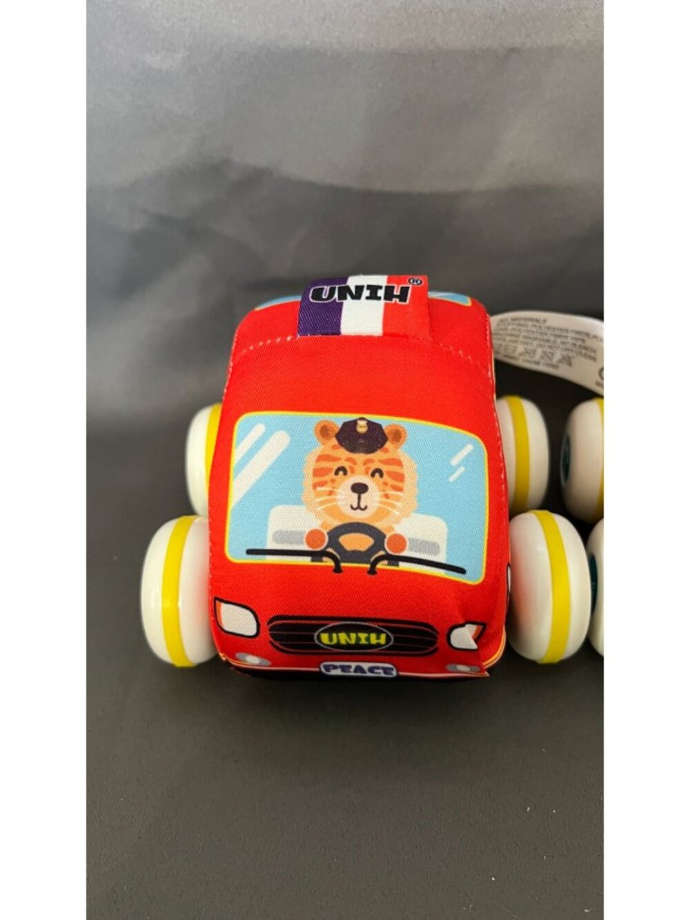 Soft Plush Toy Vehicles Set For Kids Includes Police Car & School Bus - Picture 2 of 3